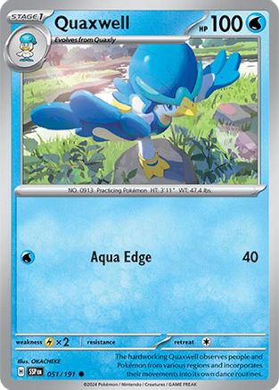 Quaxwell 051/191  - Reverse Holofoil SV08 Surging Sparks - Common
