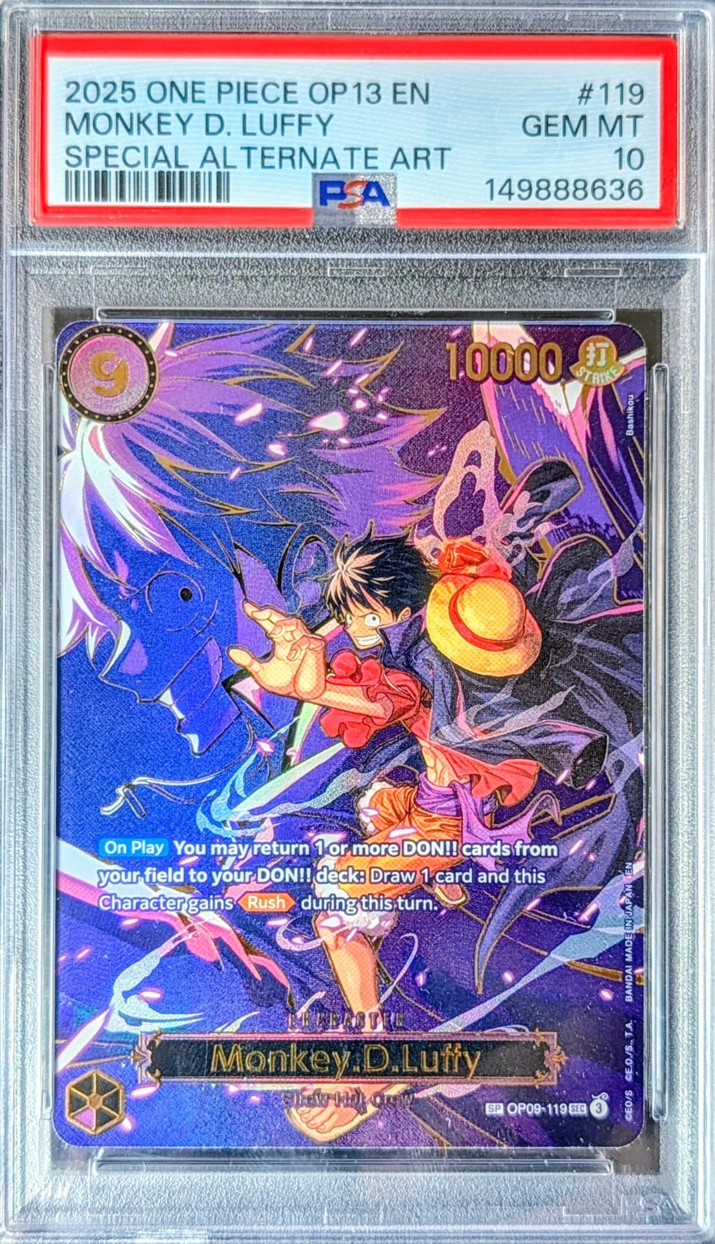 PSA 10 - Monkey.D.Luffy - OP09-119 (SP)