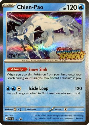 Chien-Pao - 152 (Staff) 152 - SV Scarlet  Violet Promo Cards Holofoil