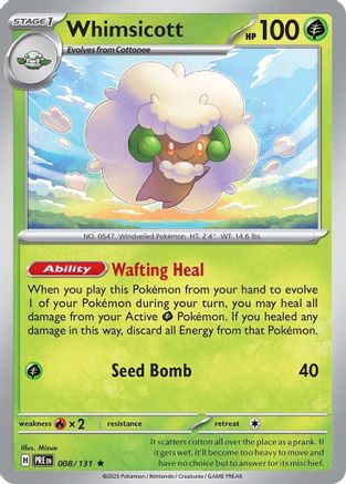 Whimsicott 008/131  - Holofoil SV Prismatic Evolutions - Rare