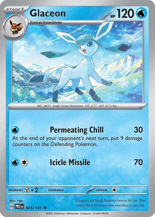 Glaceon - 025/131 - Rare - Reverse Holofoil