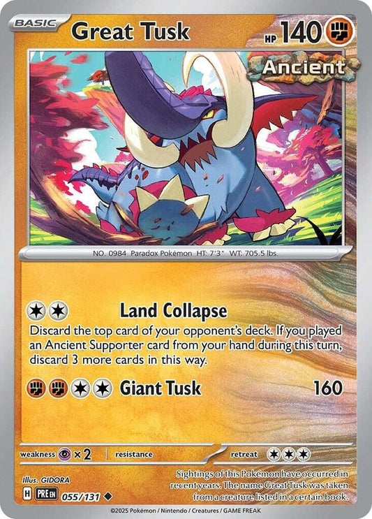 Great Tusk - 055/131 - Uncommon - Reverse Holofoil