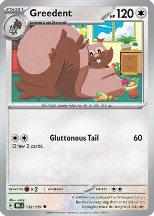 Greedent 132/159  - Reverse Holofoil SV09 Journey Together - Uncommon