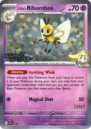 Lillie's Ribombee - 183 (Prerelease) [Staff] 183 - SV Scarlet  Violet Promo Cards Holofoil