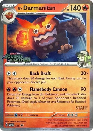 N's Darmanitan - 181 (Prerelease) [Staff] 181 - SV Scarlet  Violet Promo Cards Holofoil