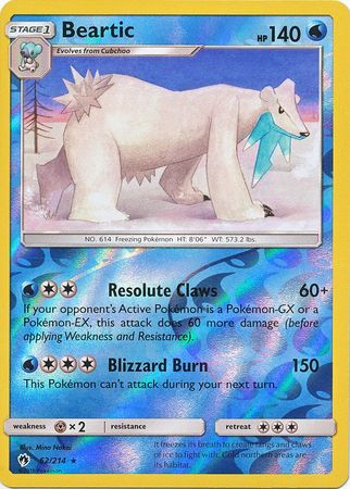 Beartic - 62/214 - Rare - Reverse Holofoil