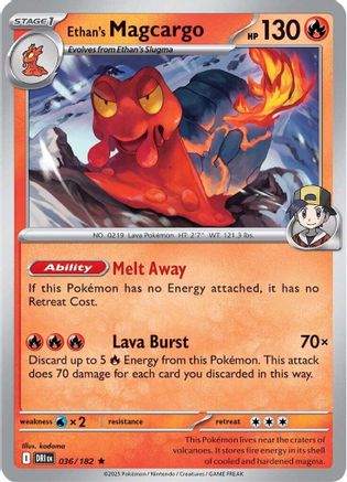 Ethan's Magcargo 036/182  - Reverse Holofoil SV10 Destined Rivals - Rare