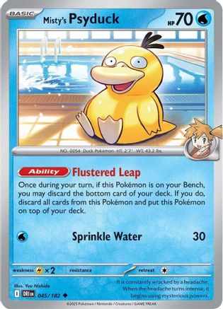 Misty's Psyduck 045/182  - Reverse Holofoil SV10 Destined Rivals - Uncommon