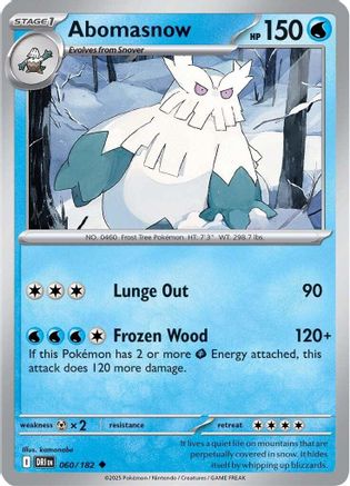Abomasnow 060/182  - Reverse Holofoil SV10 Destined Rivals - Uncommon