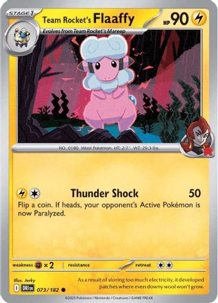 Team Rocket's Flaaffy 073/182  - Reverse Holofoil SV10 Destined Rivals - Common