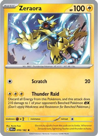 Zeraora 078/182  - Reverse Holofoil SV10 Destined Rivals - Rare