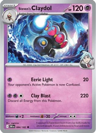 Steven's Claydol 084/182  - Reverse Holofoil SV10 Destined Rivals - Uncommon