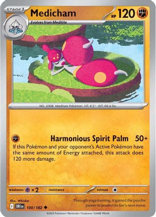 Medicham 100/182  - Reverse Holofoil SV10 Destined Rivals - Uncommon