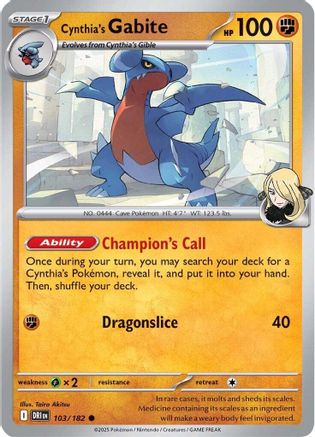Cynthia's Gabite 103/182  SV10 Destined Rivals - Common