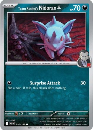 Team Rocket's Nidoran F 114/182  SV10 Destined Rivals - Common