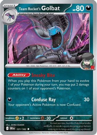Team Rocket's Golbat 121/182  - Reverse Holofoil SV10 Destined Rivals - Uncommon