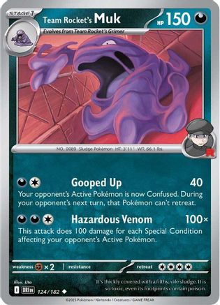 Team Rocket's Muk 124/182  - Reverse Holofoil SV10 Destined Rivals - Uncommon