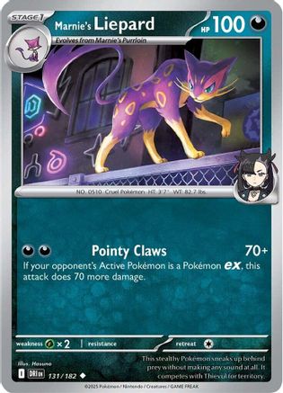 Marnie's Liepard 131/182  - Reverse Holofoil SV10 Destined Rivals - Uncommon