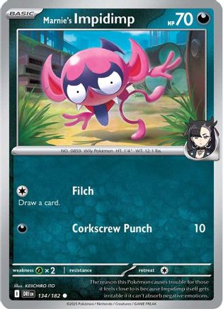 Marnie's Impidimp 134/182  - Reverse Holofoil SV10 Destined Rivals - Common