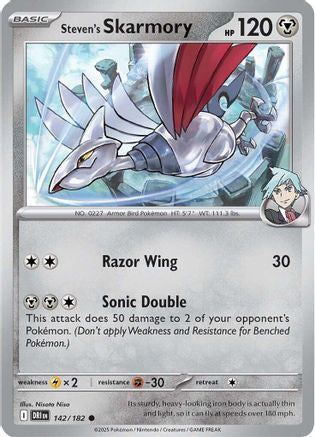 Steven's Skarmory 142/182  - Reverse Holofoil SV10 Destined Rivals - Common