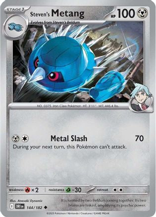 Steven's Metang 144/182  - Reverse Holofoil SV10 Destined Rivals - Uncommon