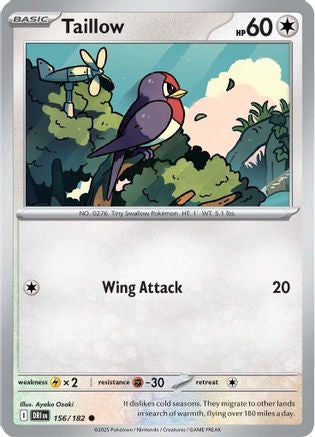 Taillow 156/182  - Reverse Holofoil SV10 Destined Rivals - Common