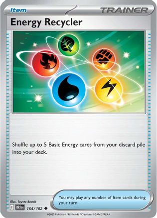 Energy Recycler 164/182  - Reverse Holofoil SV10 Destined Rivals - Uncommon