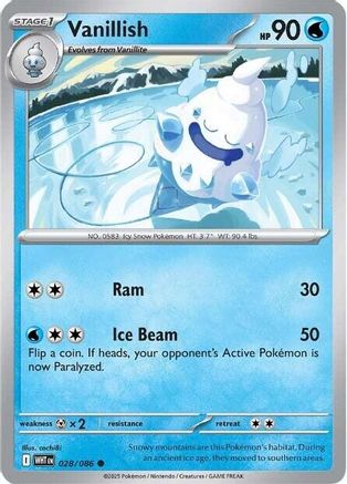Vanillish 028/086  - Reverse Holofoil SV White Flare - Common