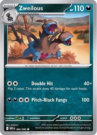Zweilous 066/086  - Reverse Holofoil SV White Flare - Common
