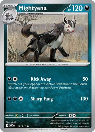 Mightyena 129/217  - Reverse Holofoil ME Ascended Heroes - Uncommon