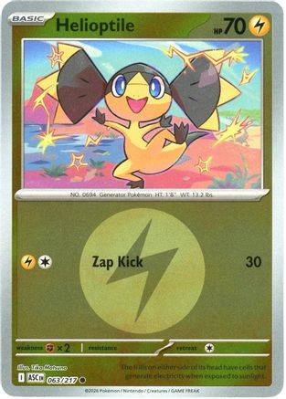 Helioptile (Energy Symbol Pattern) 063  - Reverse Holofoil ME Ascended Heroes - Common
