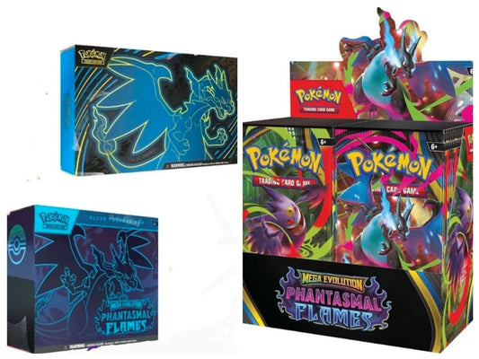 Phantasmal Flames 3 Case Bundle (1x Booster Box Case, 1x ETB Case, 1x UPC Case)