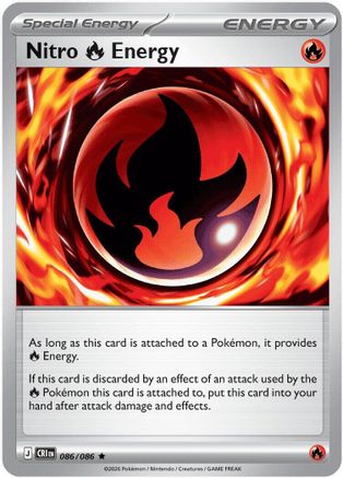Nitro Fire Energy 086  - Holofoil ME04 Chaos Rising - Rare