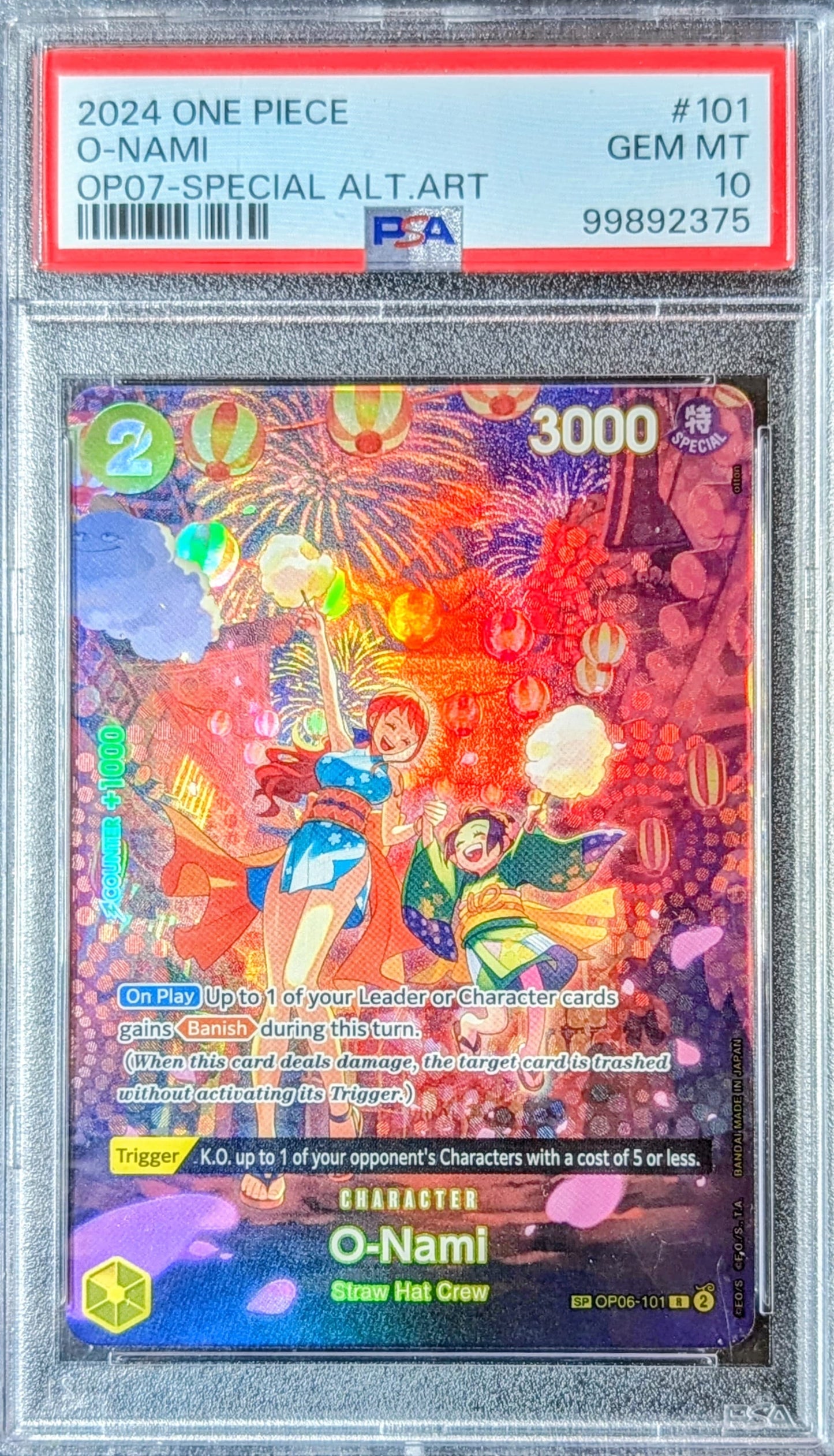 PSA 10 - O-Nami - OP06-101 (SP)