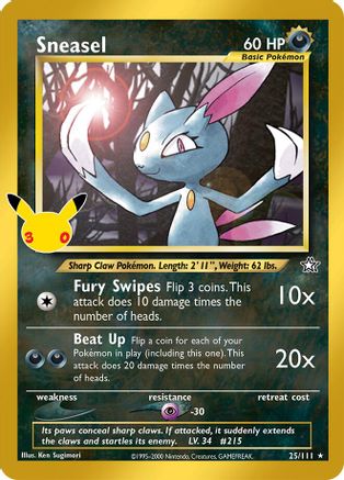 Sneasel 025/111  - Holofoil ME 30th Celebration Classic Collection - Classic Collection