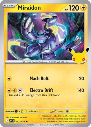 Miraidon 062/128  - Holofoil ME 30th Celebration - rare
