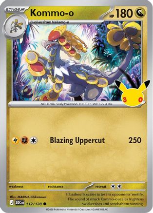 Kommo-o 112/128  - Holofoil ME 30th Celebration - common