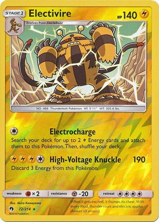 Electivire - 72/214 - Rare - Reverse Holofoil
