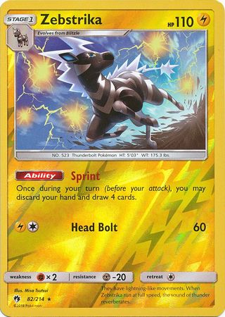 Zebstrika - 82/214 - Rare - Reverse Holofoil
