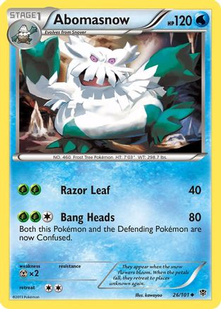 Abomasnow 026  - Reverse Holofoil Plasma Blast - Uncommon