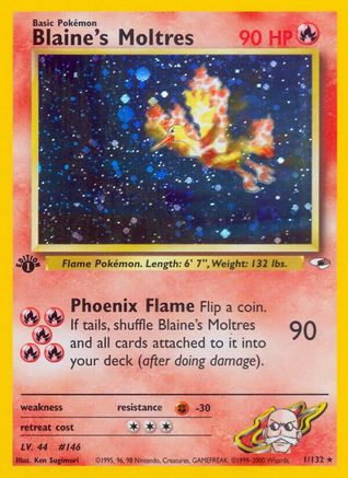 Blaine's Moltres 001/132  - Unlimited Holofoil Gym Heroes - Holo Rare