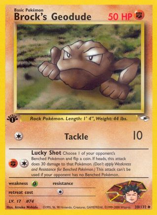 Brock's Geodude (38) 038/132  - 1st Edition Gym Heroes - Uncommon