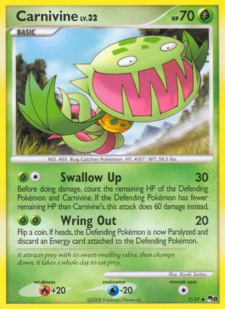 Carnivine 007  - Reverse Holofoil POP Series 8 - Uncommon