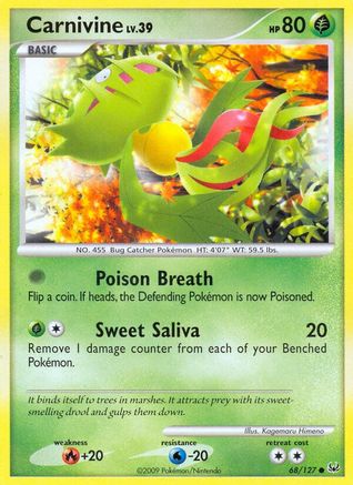 Carnivine (68) 068  - Reverse Holofoil Platinum - Common