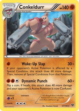 Conkeldurr 067  - Reverse Holofoil XY Base Set - Rare
