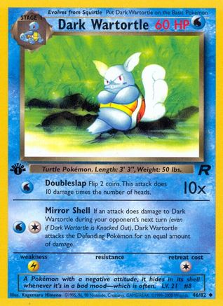 Dark Wartortle 046/82  - 1st Edition Team Rocket - Uncommon