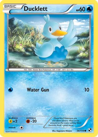 Ducklett 036  - Reverse Holofoil Black and White - Common