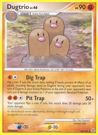Dugtrio 024  - Reverse Holofoil Secret Wonders - Rare