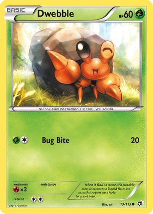 Dwebble 013  - Reverse Holofoil Legendary Treasures - Common