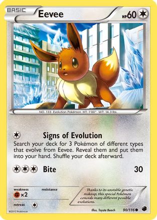 Eevee (90) 090/116  - Reverse Holofoil Plasma Freeze - Common